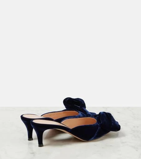 Gianvito Rossi 55 bow-detail velvet mules 2