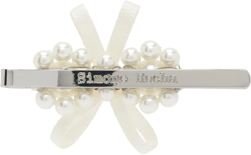 Shop White Petite Bow Mini Flower Hair Clip on Sale at  display picture 1