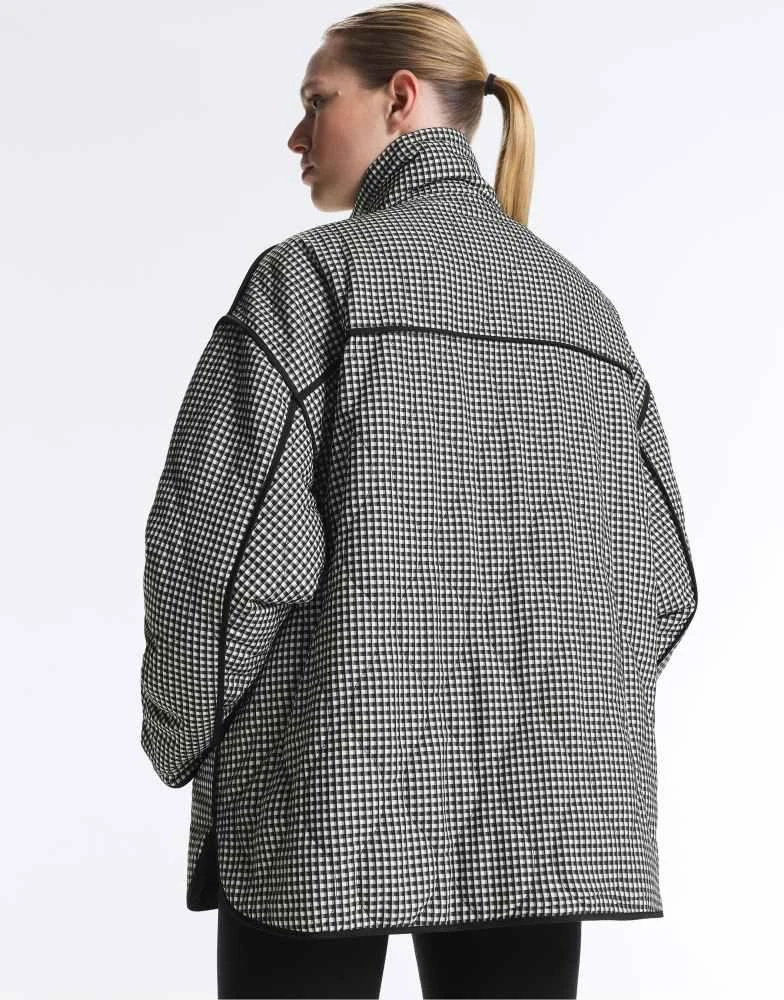 OYSHO OYSHO Fellex® aerogel gingham padded jacket in black 3