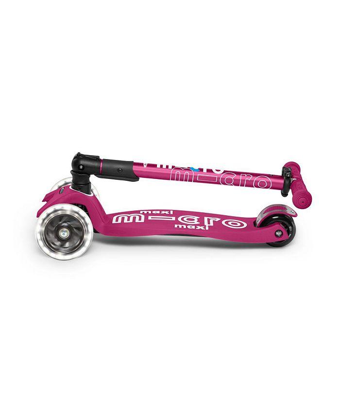 Micro Kickboard Maxi Deluxe Foldable LED Scooter - Ages 5-12