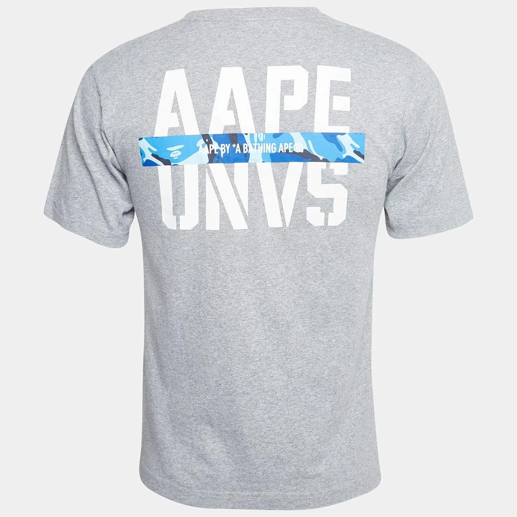 A Bathing Ape A Bathing Ape Grey Aape Universe Print Cotton Crew Neck T-Shirt S 2