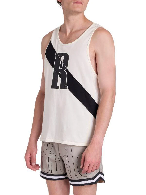 R H U D E Striped Logo Cotton Tank Top 3