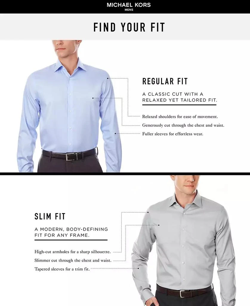 Michael Kors Men's Slim Fit Airsoft Performance Non-Iron Dress Shirt 7