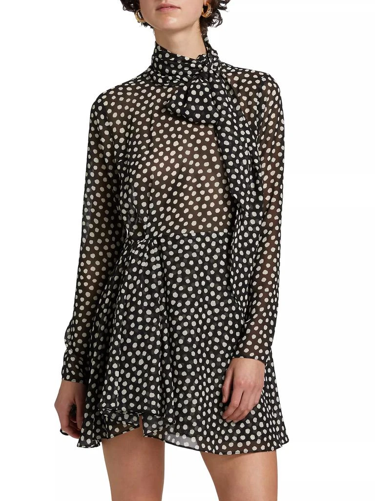 Ronny Kobo Carlotta Polka Dot Tie Minidress 3