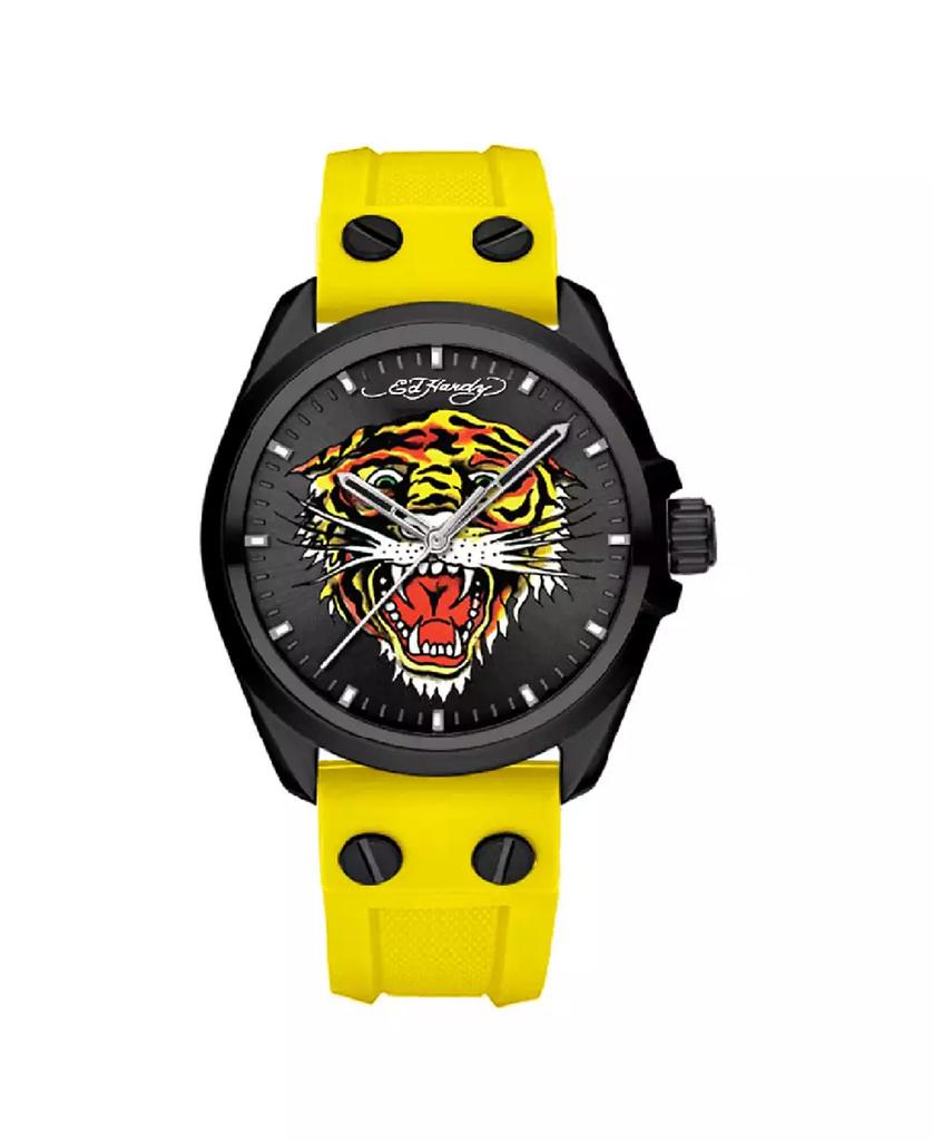 Deals Ed Hardy Men's Shiny Gold Metal Alloy Bracelet Watch 42mm Gift Set