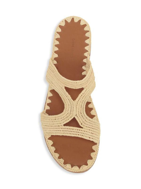 Carrie Forbes Raffia Cutout Slides 4