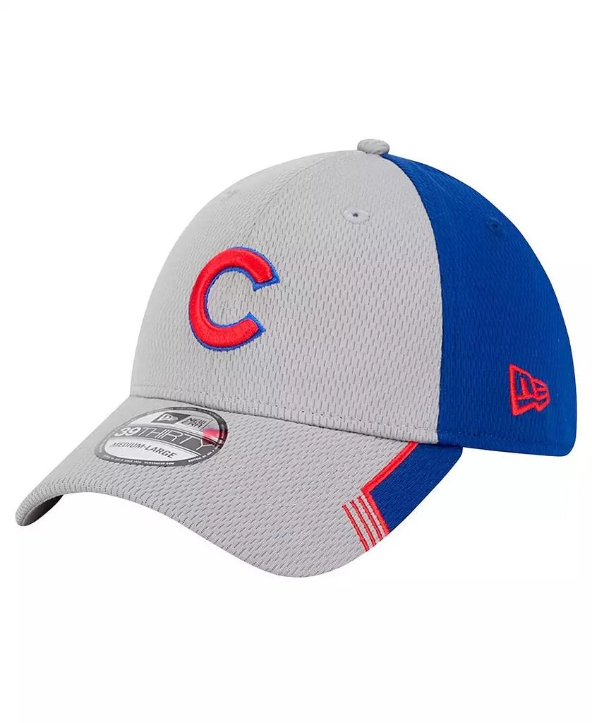 New Era Men's Gray/Royal Chicago Cubs Visor Trim 39THIRTY Flex Hat 1