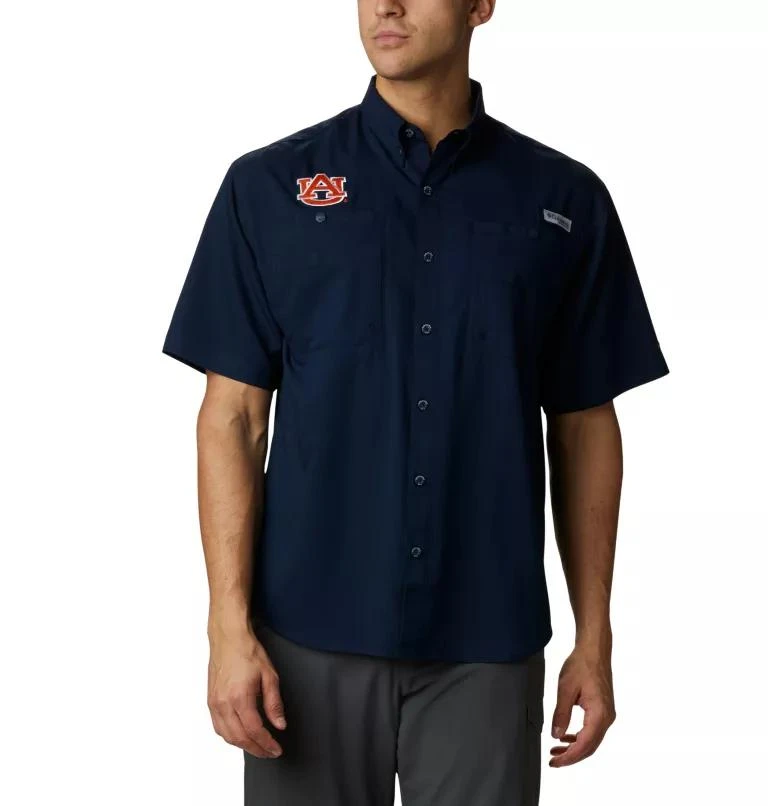 Columbia Columbia Men's Collegiate PFG Tamiami  Short Sleeve Shirt - Auburn- 1