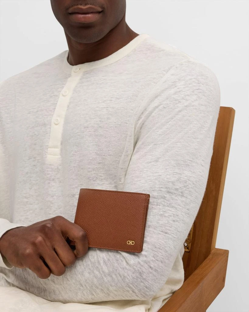 Salvatore Ferragamo Men's Gancini Grained Leather Bifold Wallet 2