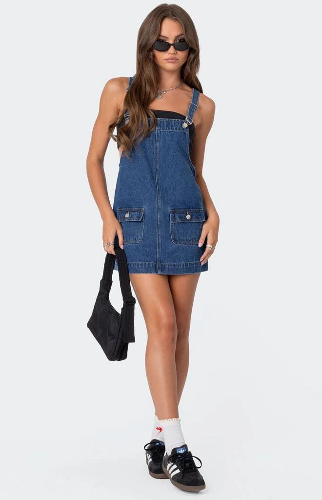 Edikted Overall Denim Mini Dress 3