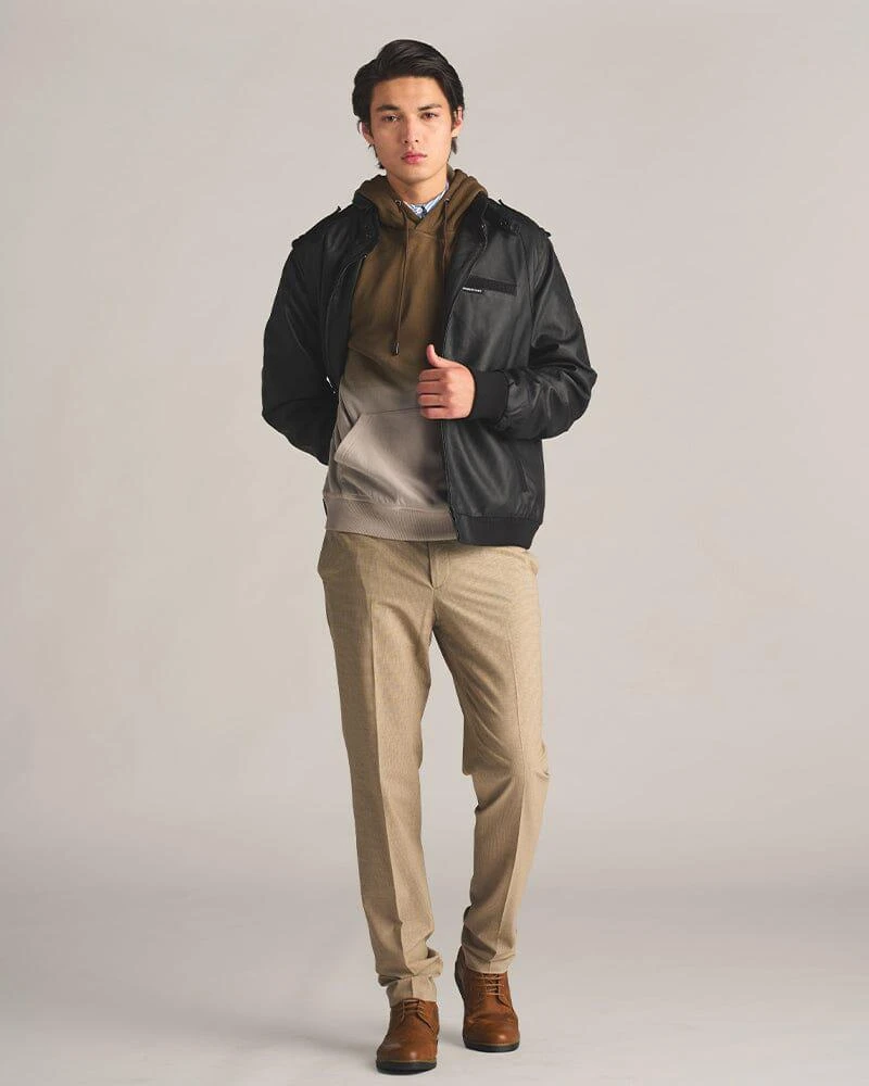 Members Only Men's Faux Leather Iconic Racer Jacket 1
