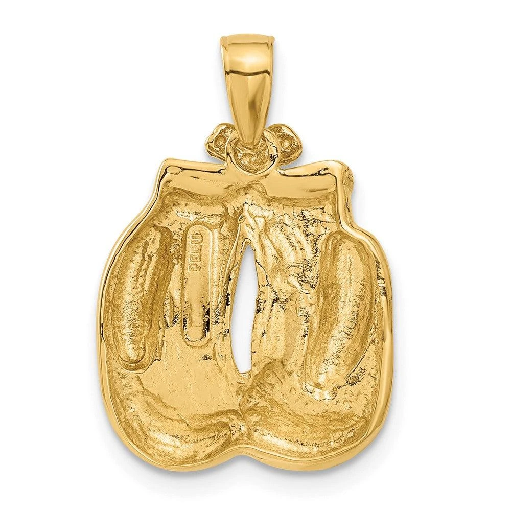 Diamond2Deal 10k Yellow Gold Solid Polished Open-Backed Boxing Gloves Pendant 4