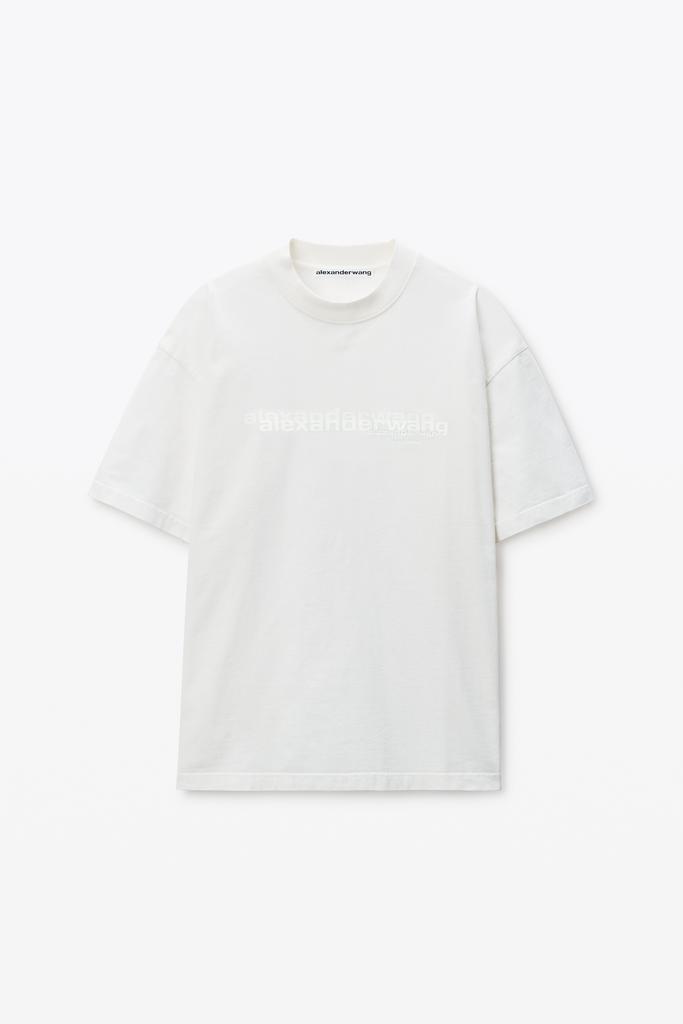 Alexander Wang White Cotton Oversized Logo Tee