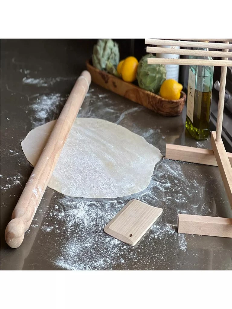 Verve Culture Italian Beechwood Mattarello Pasta Rolling Pin and Dough Scraper 2
