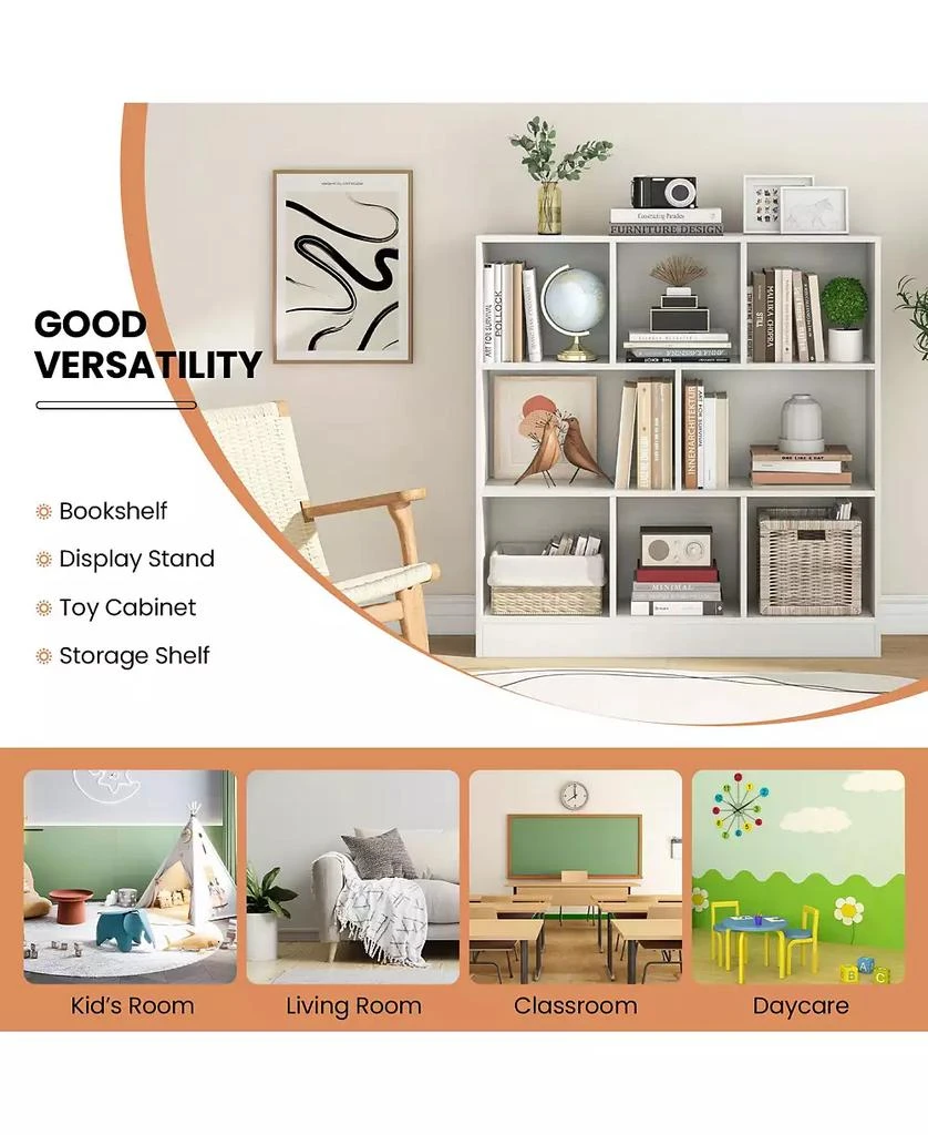 GOUUN 41 Inches 8-Cube Freestanding Bookcase for Kids 6