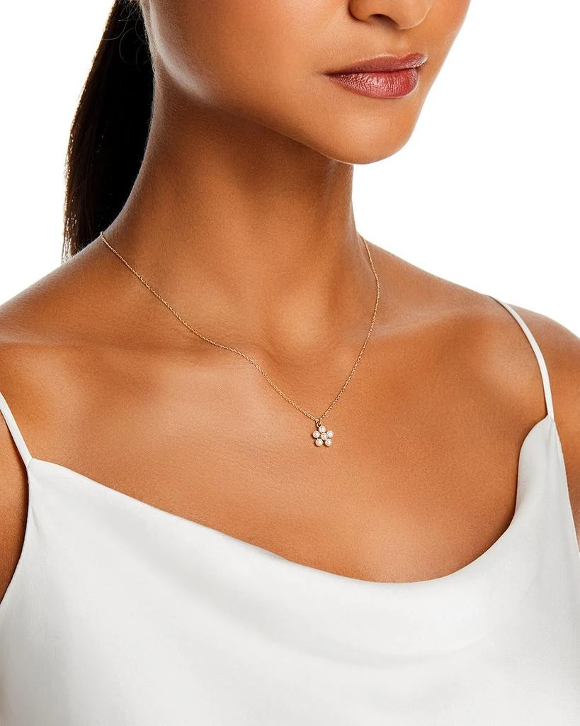 Bloomingdale
s Cultured Freshwater Pearl Flower Pendant Necklace in 14K Yellow Gold, 18" 2