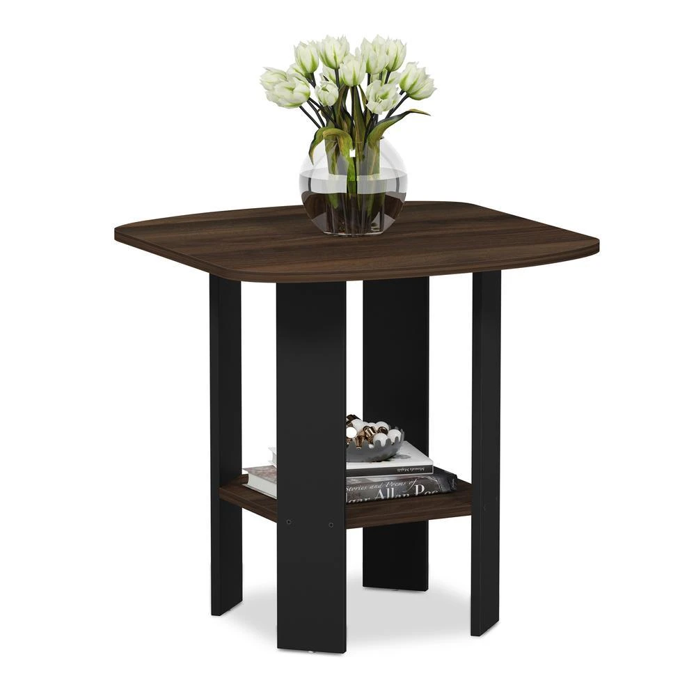Furinno Simple Design End/SideTable, Columbia Walnut/Black 4