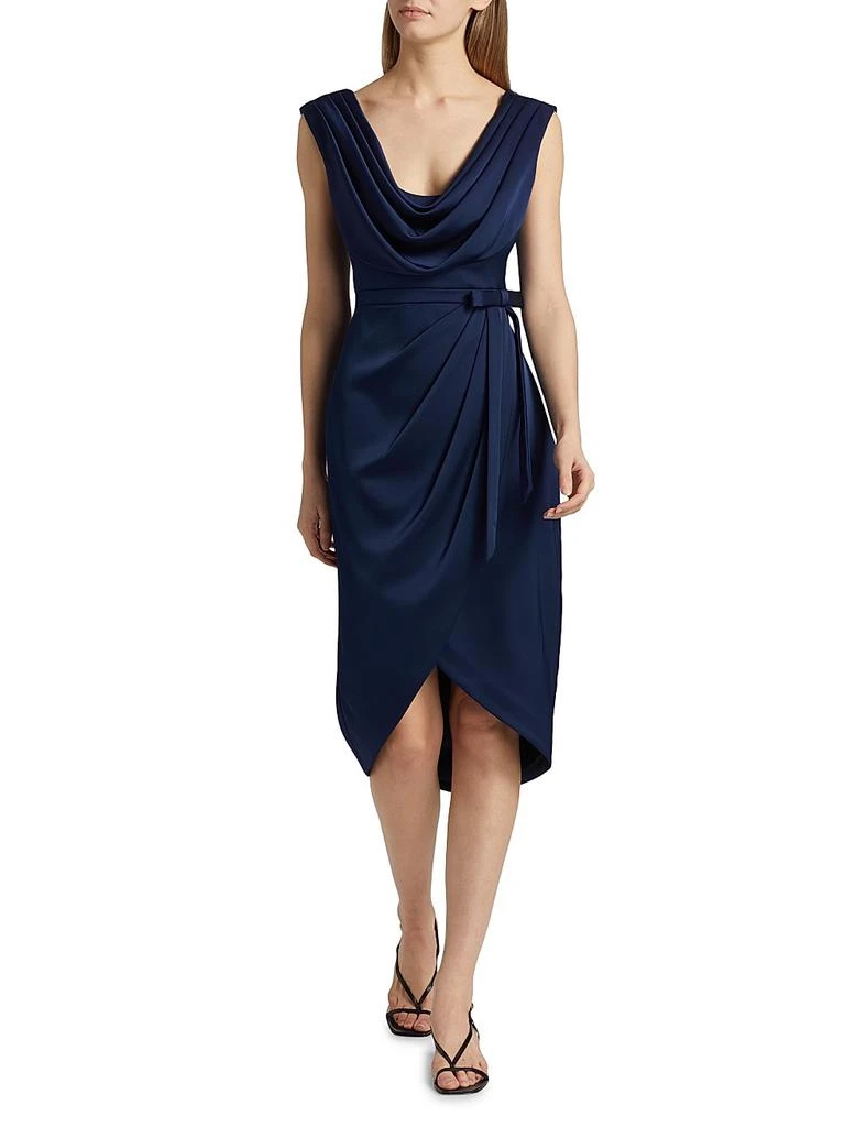 asymmetrical satin wrap dress Vera Asymmetric Cocktail Dress 0 / Passionfruit main image 0