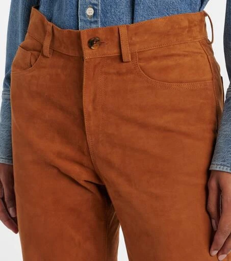 BLAZÉ MILANO Viva Paso high-rise suede straight pants 4