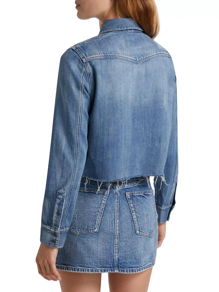 Alice + Olivia Cut-Off Cropped Denim Shirt 5