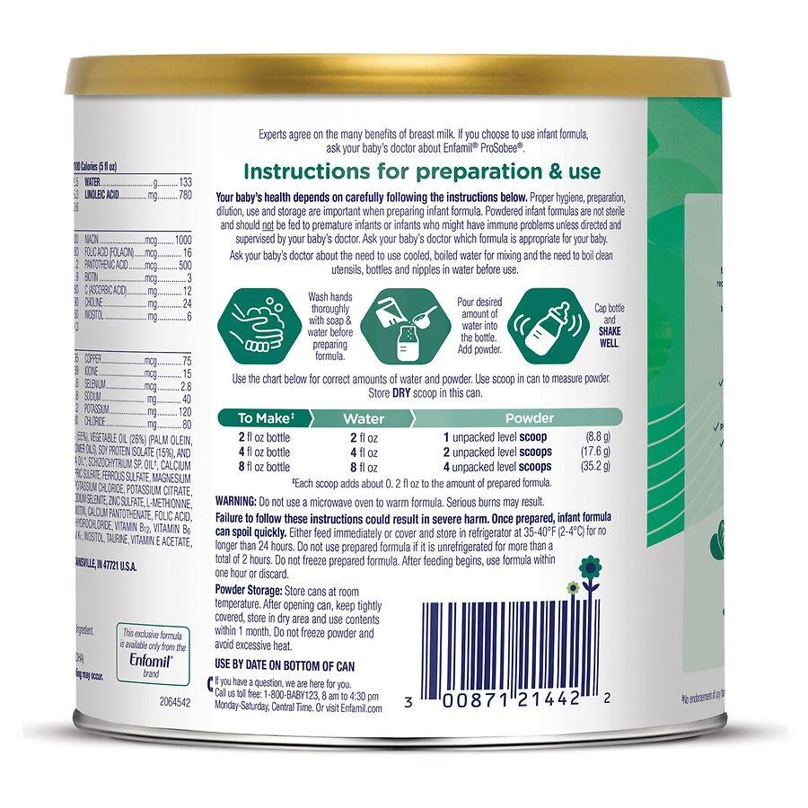 Enfamil ProSobee Soy-Based Infant Formula Lactose Free Powder 2