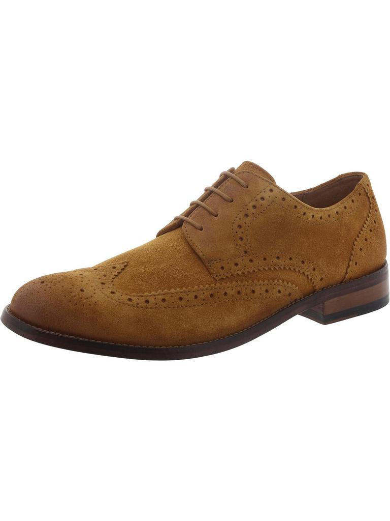 Clarks James Wing Mens Suede Wing Tip Oxford Oxfords ochre suede US 9 Shoes Free Shipping BeyondStyle