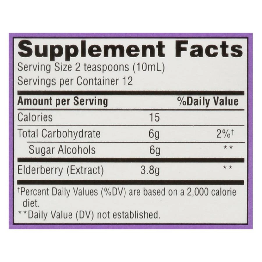 Walgreens Elderberry Liquid Dietary Supplement Sugar Free 3