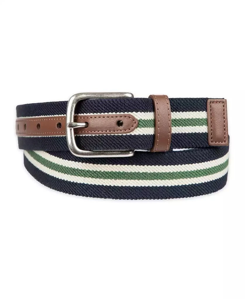 Club Room Men's Striped Fabric Stretch Casual Belt 1
