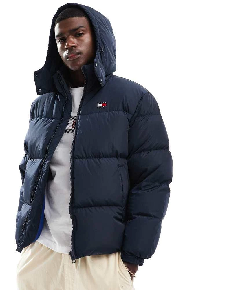 Tommy Jeans Tommy Jeans alaska puffer jacket with back flag graphic in navy 2