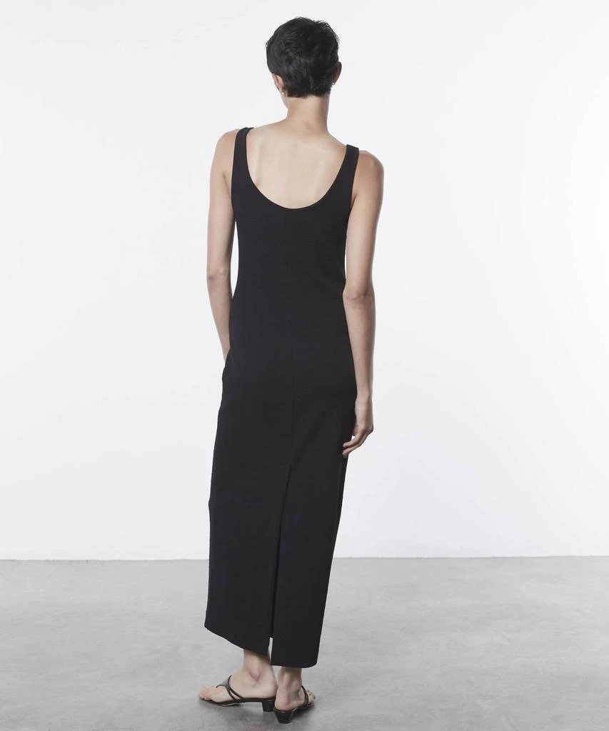 Enza Costa Textured Jacquard Tank Dress In Black 2