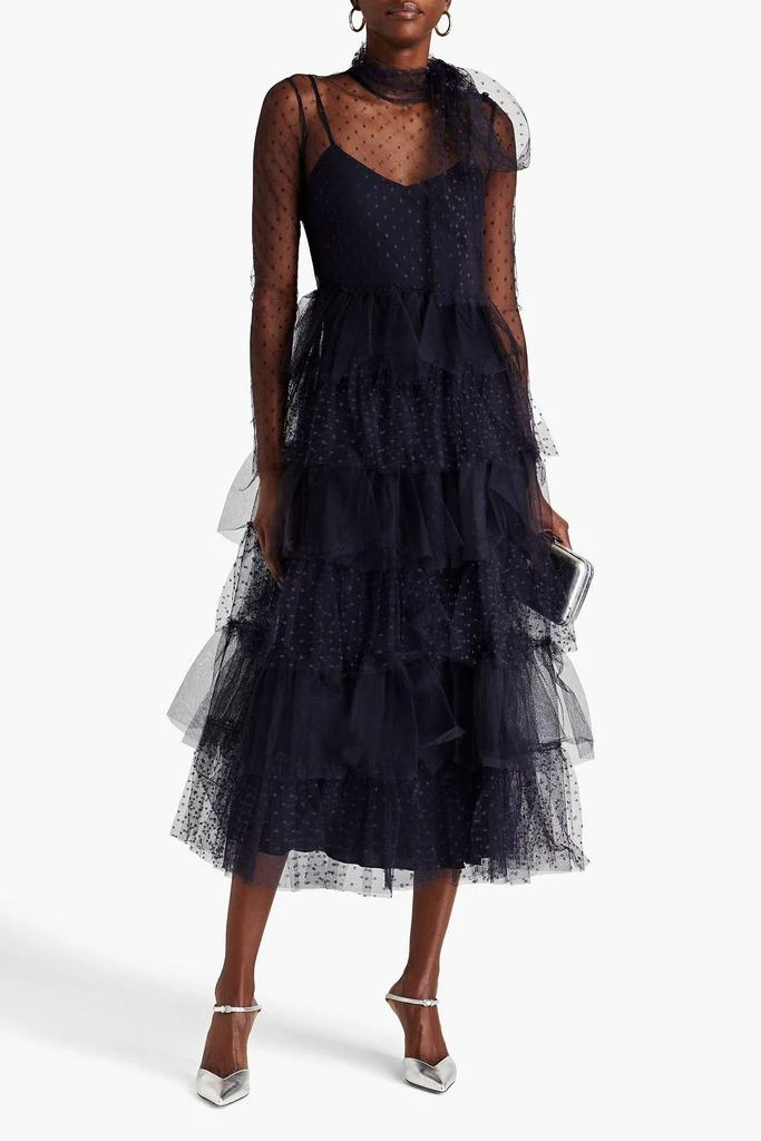 RED Valentino Tiered point d'esprit midi dress 2