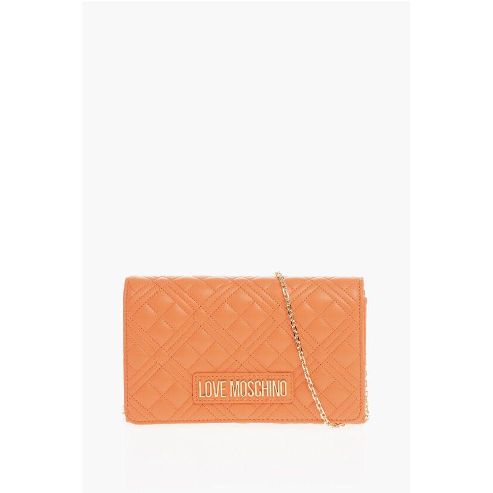Moschino LOVE Quilted Faux Leather Bag with Chain Shoulder Women's Strap