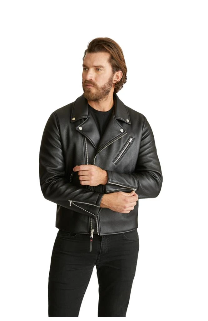 Robert Graham Men's Vegan Leather Moto Jacket 3