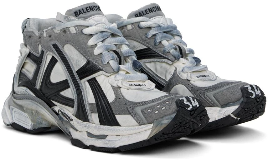 Balenciaga Gray & White Runner Sneakers 4