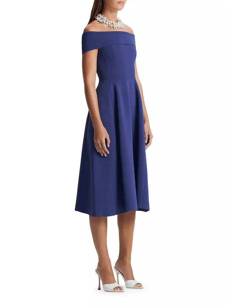 Scanlan Theodore Off-The-Shoulder Crepe Knit Midi Dress 4