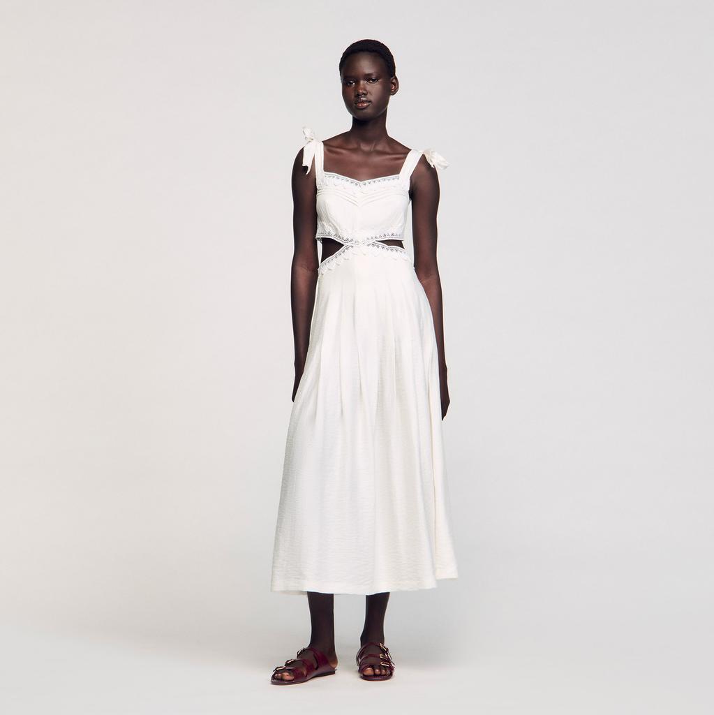 Sandro Lace trim maxi dress