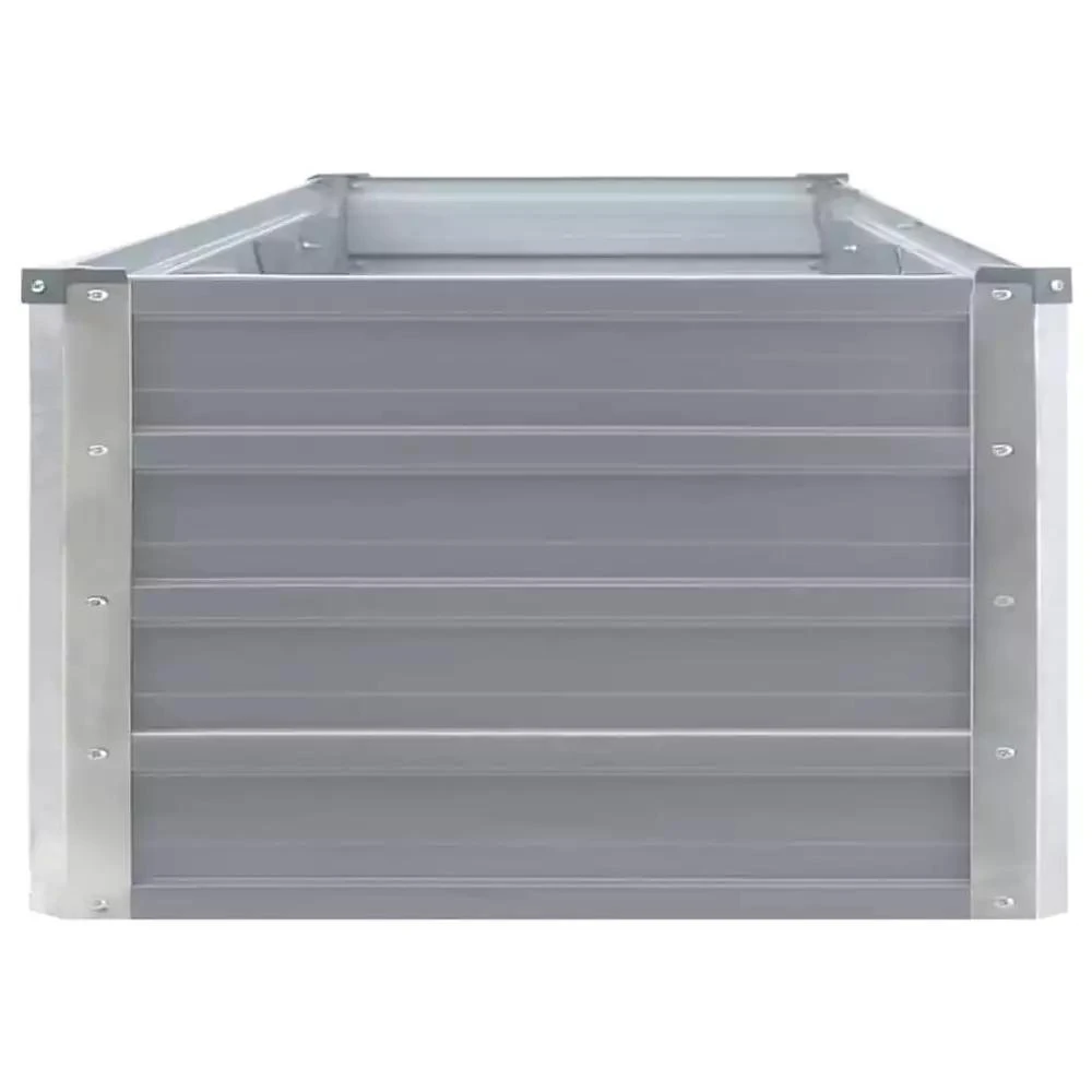 vidaXL Raised Bed Grey Galvanized steel 126 x 15.7 x 17.7 in Durable 7