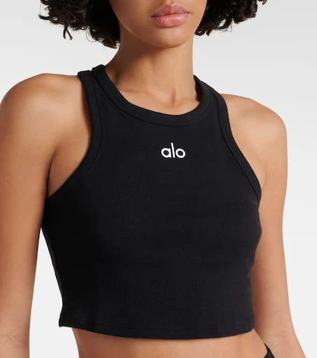 Alo Aspire cropped cotton-blend tank top 4