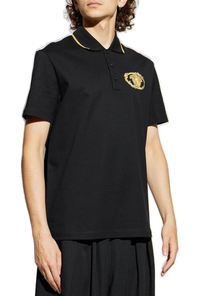Versace Versace Medusa-Embroidered Short-Sleeved Polo Shirt 2