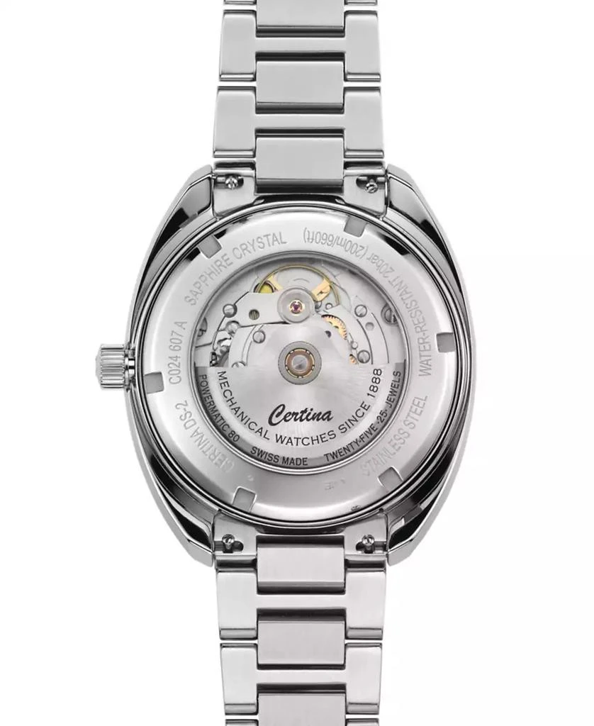 Certina Men's Swiss Automatic DS-2 Stainless Steel Bracelet & Gray Synthetic Strap Watch 41mm Gift Set 2