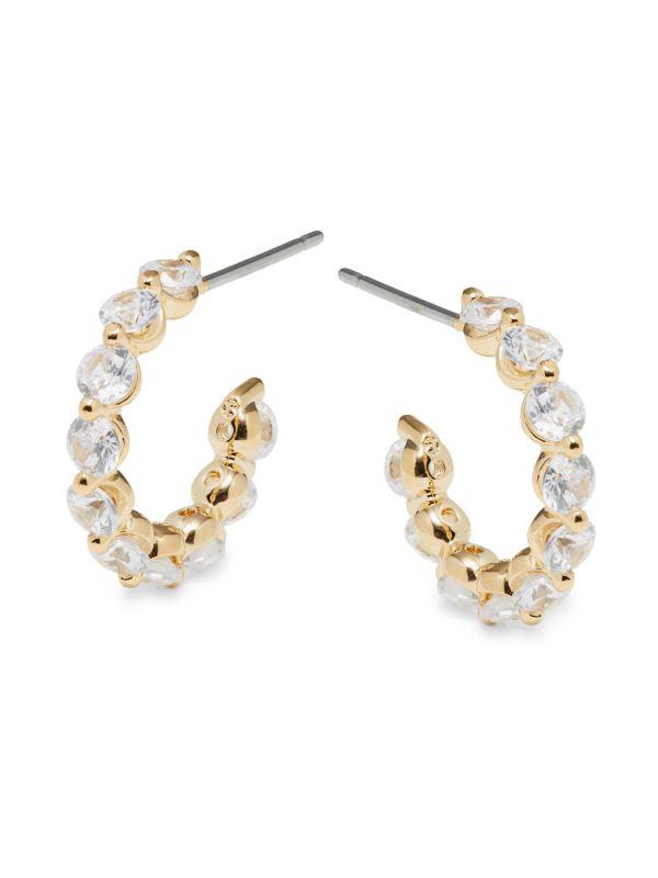 Nadri ​Bare 18K-Gold-Plated Cubic Zirconia Small Hoop Earrings