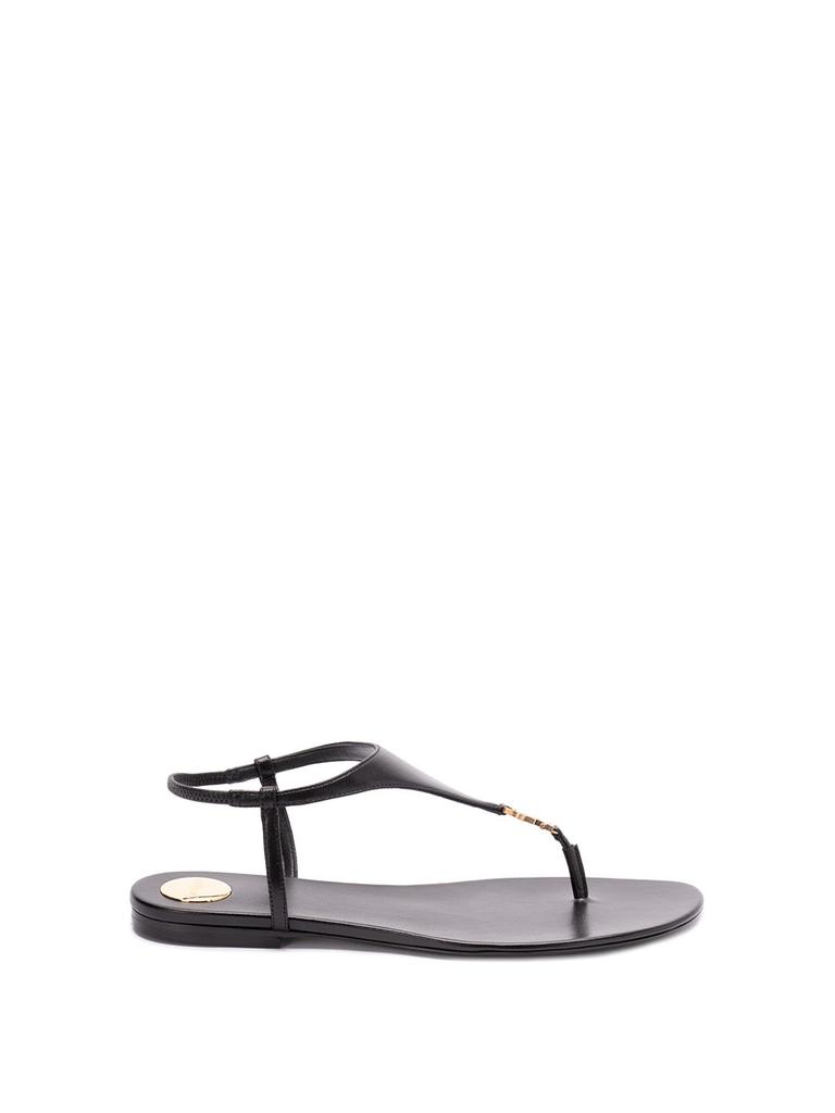 Yves Saint Laurent BLACK CREPE TALLULAH WEDGES - Sandals