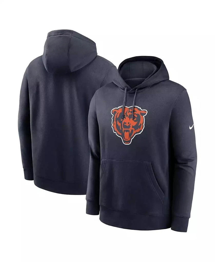 NIKE Men's Navy Chicago Bears Club Logo Pullover Hoodie 1