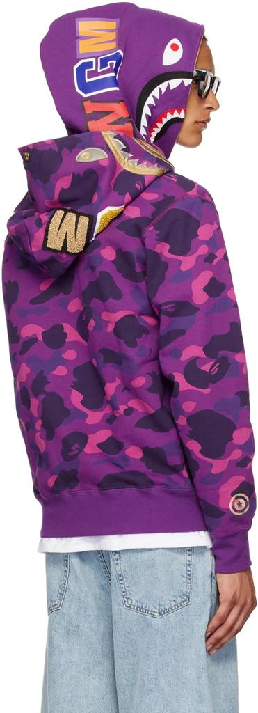 Bape Purple Color Camo Double Shark Full Zip Hoodie 3