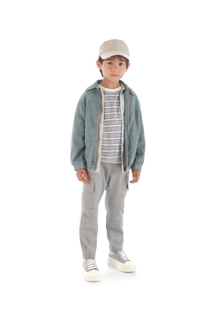 Eleventy Boys Cargo Trousers in Grey