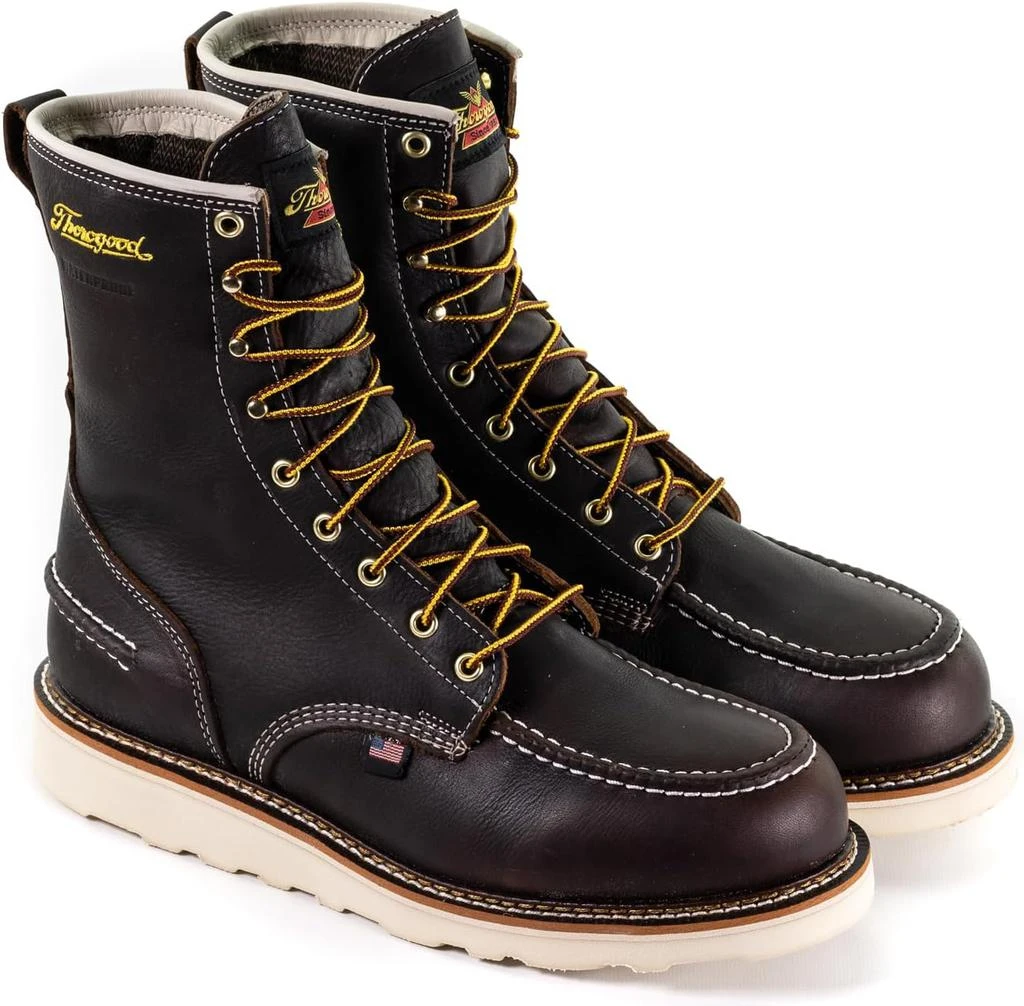 Thorogood Thorogood 1957 Series 8” Waterproof Work Boots for Men - Full-Grain Leather with Moc Toe, Comfort Insole, and Slip-Resistant Wedge Outsole; EH Resistant