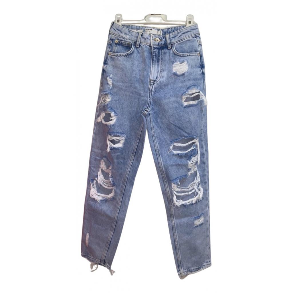 Bershka Bershka high waisted 90s wide leg jeans in washed