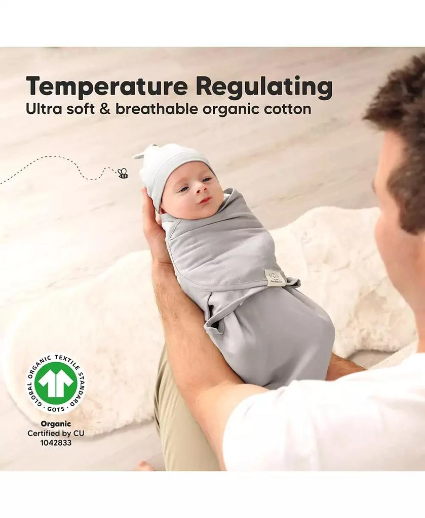 KeaBabies 3-Pack Organic Baby Swaddle Sleep Sacks with Knot Hats, Newborn Baby Swaddles Wrap 0-3 Months, Ergonomic Wearable Blanket 4