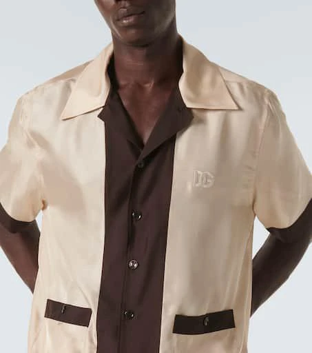 Dolce 
Gabbana Logo silk twill bowling shirt 5