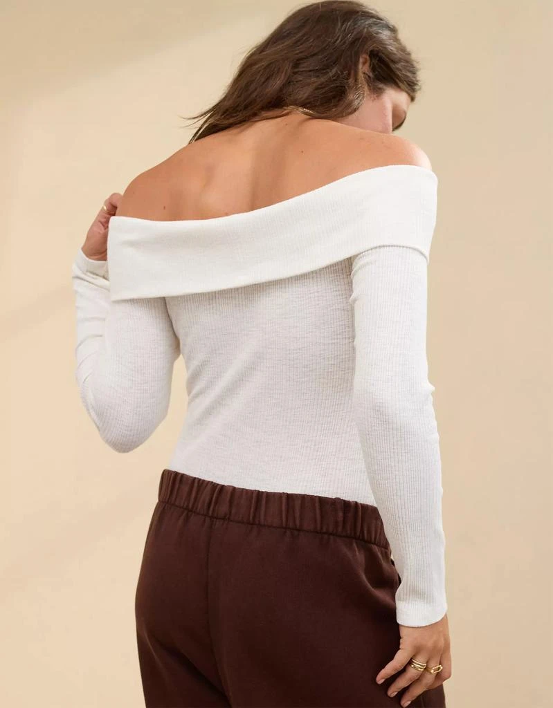 Aerie Aerie Long Sleeve Off The Shoulder Bodysuit 3